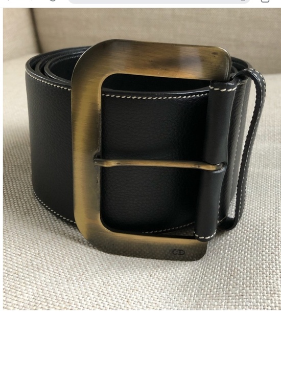 Christian Dior Belt Wide Hip Black Logo Large